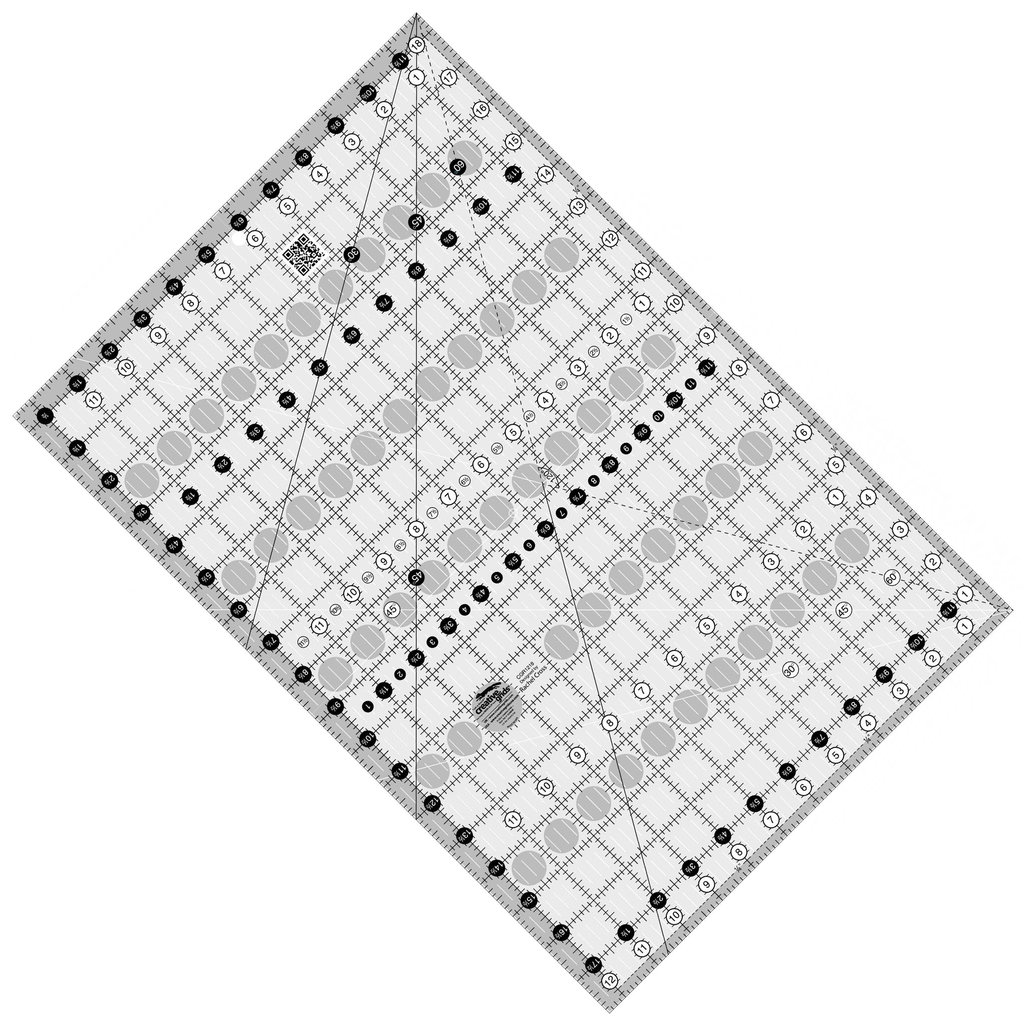 Creative Grids 12-1/2-Inch X 18-1/2-Inch Rectangular Quilt Ruler (CGR1218)