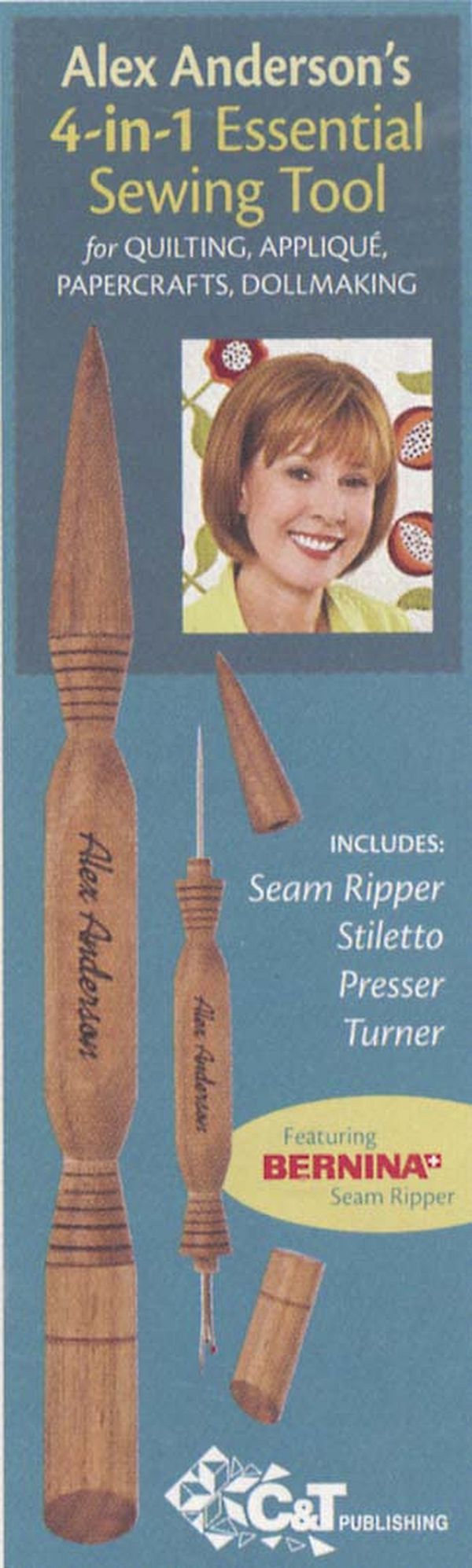 Alex Anderson's 4-In-1 Essential Sewing Tool For Quilting, Applique, Papercrafts, And Dollmaking
