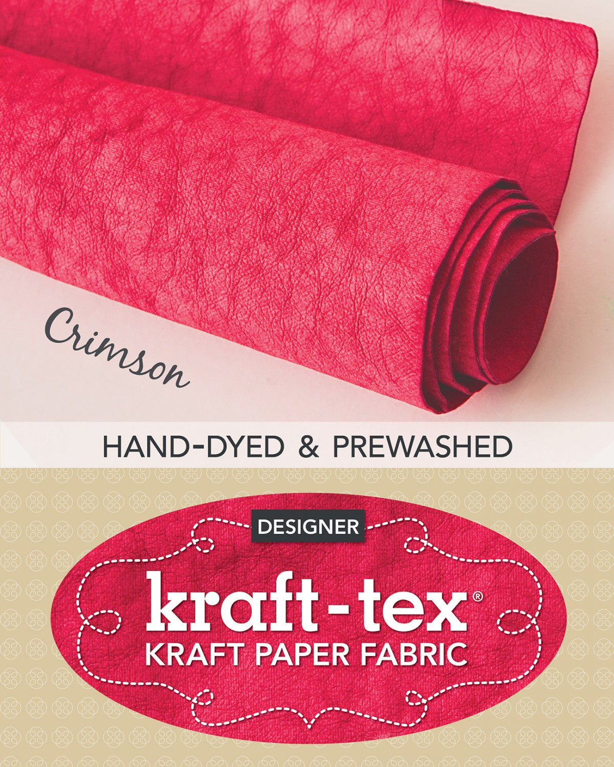 Kraft-Tex Roll Crimson Hand-Dyed & Prewashed