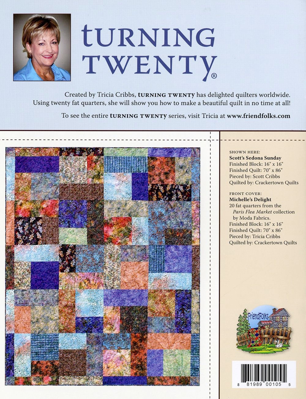 Turning Twenty (Original) Quilt Pattern Book by Tricia Cribbs of Friendfolks - Dings & Dents