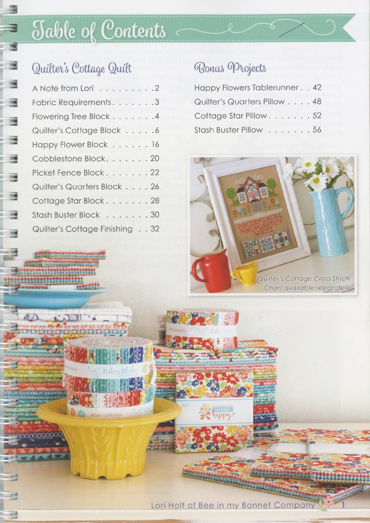 Quilter's Cottage Quilt Pattern Book by Lori Holt for It's Sew Emma