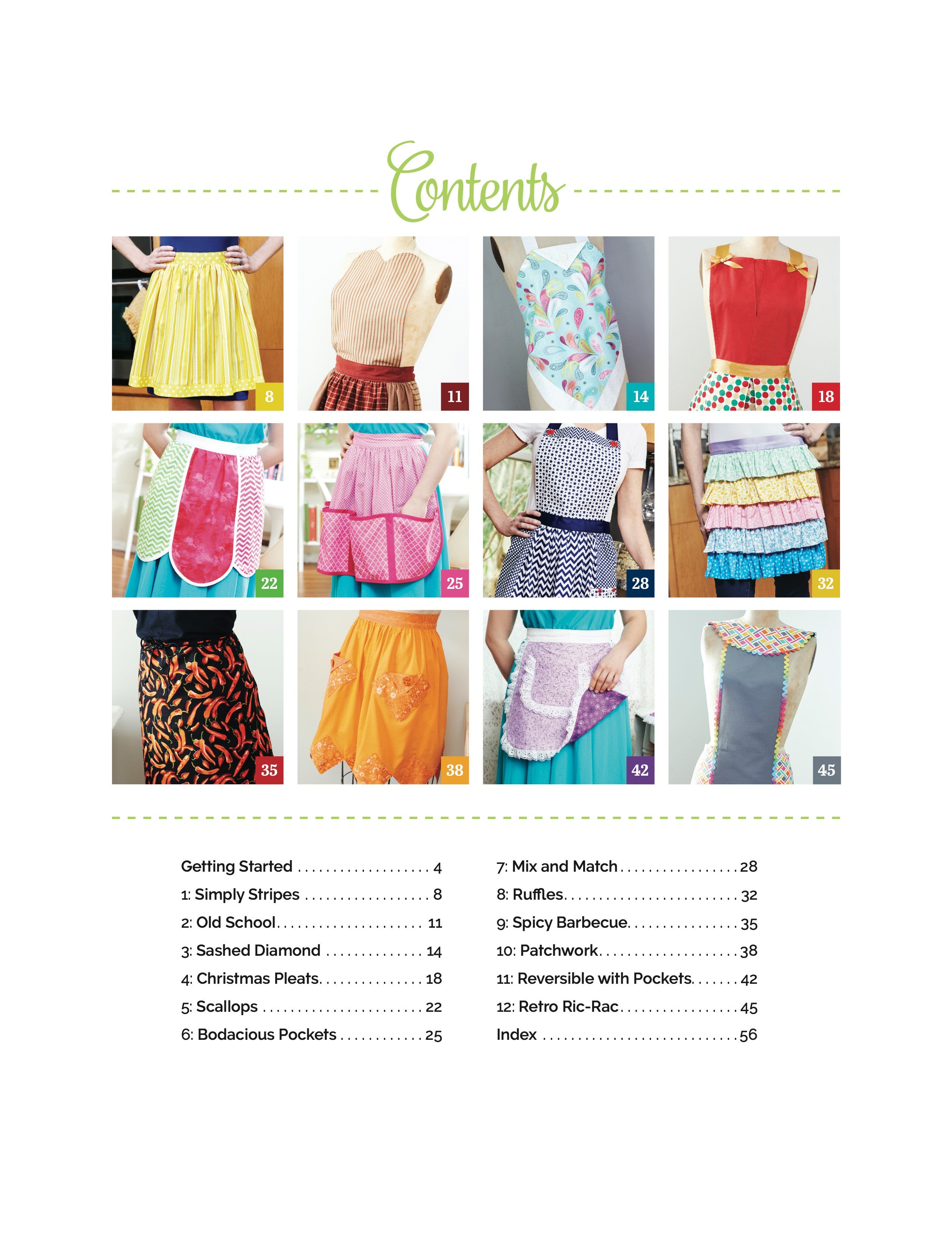 Fabulous Fat Quarter Aprons Sewing Pattern Book by Mary Beth Temple for Cedar Lane Press