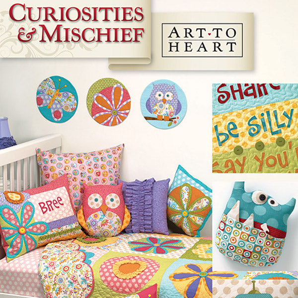 Curiosities And Mischief Quilt Pattern Book by Nancy Halvorsen of Art to Heart