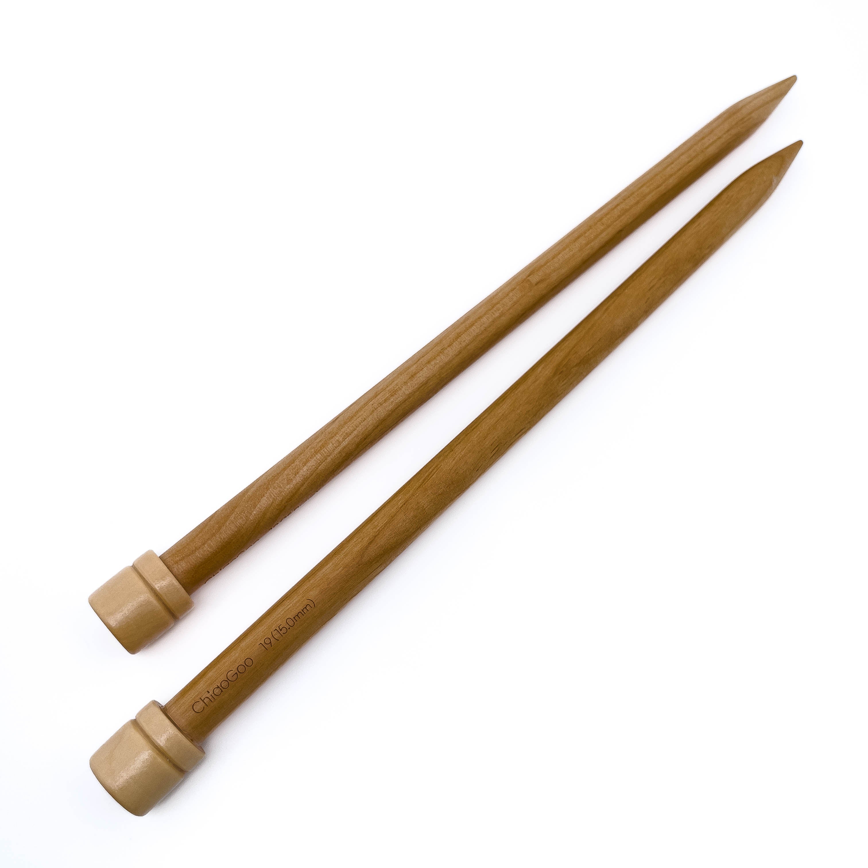 ChiaoGoo 13 Inch (33 cm) Single Point Wooden Knitting Needles (Sizes 17 - 50)