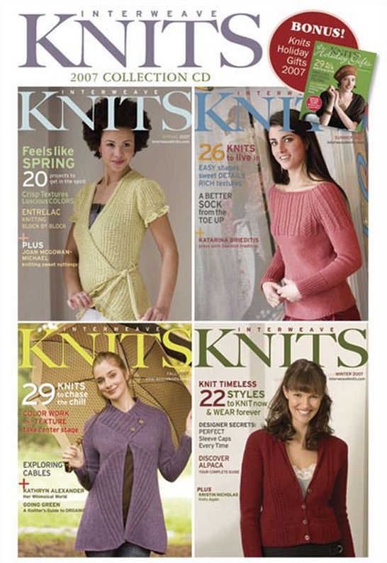 Interweave Knits Magazine 2007 Collection Issues on CD