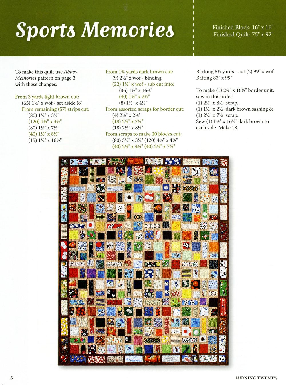 Turning Twenty Stained Glass And Scraps Quilt Pattern Book by Tricia Cribbs of Friendfolks - Dings & Dents