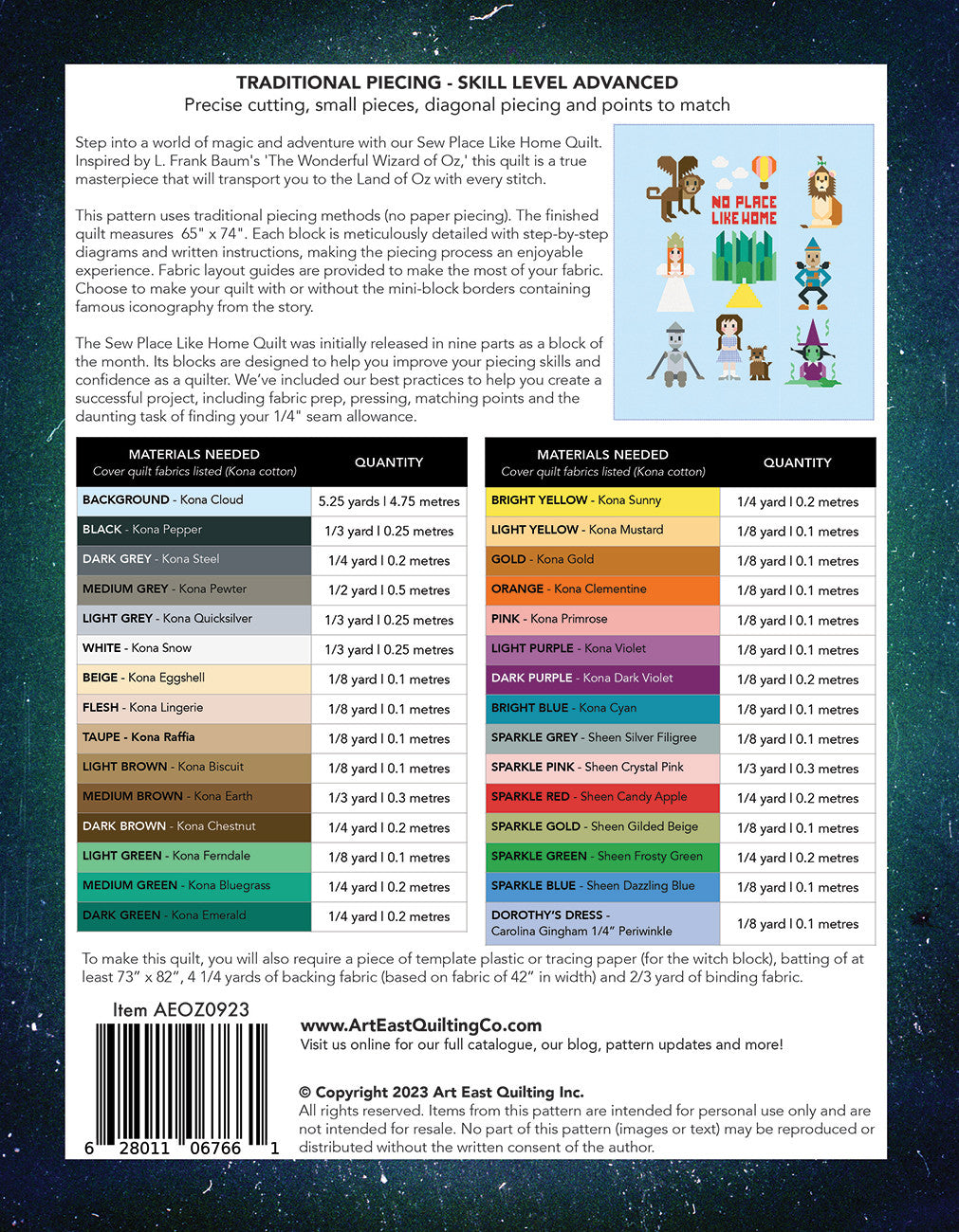 Sew Place Like Home Complete Quilt Project Pattern Book from Art East Quilting