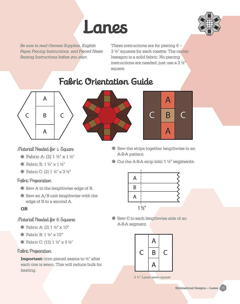 Pieced Hexies Deux Quilt Pattern Book by Mickey Depre for Kansas City Star Quilts