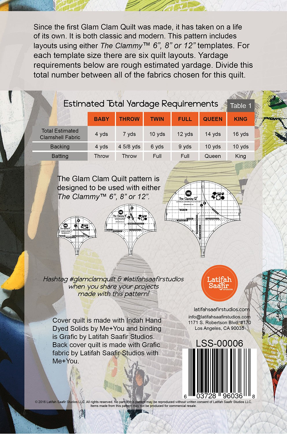 Glam Clam Quilt Pattern for Baby to King Size Quilts Using The Clammy Templates