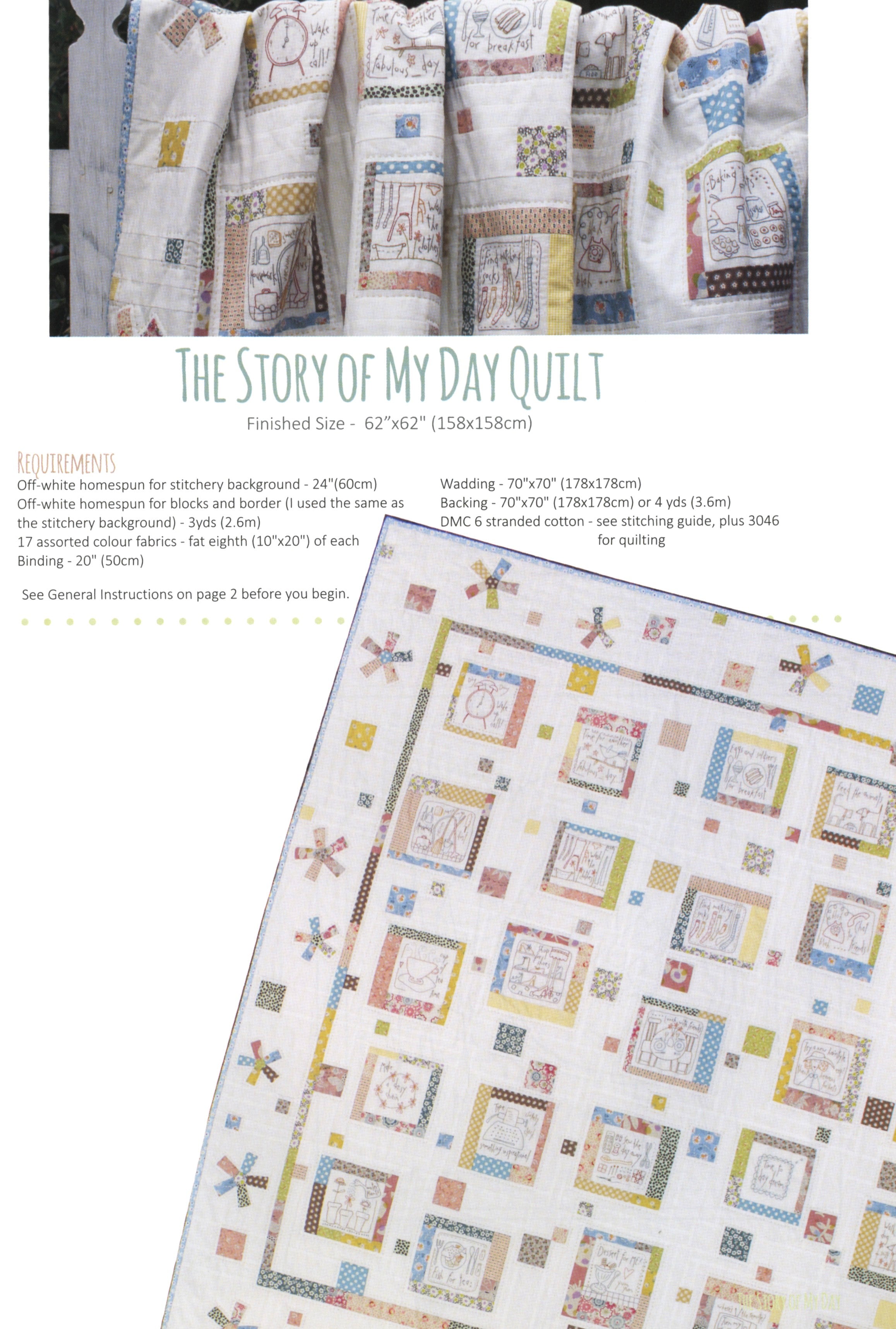 The Story of My Day Quilt Pattern Book by Anni Downs of Hatched and Patched