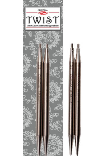 ChiaoGoo 4 Inch (1 cm) TWIST Lace Stainless Steel Knitting Needle Interchangeable Tips (All Sizes)