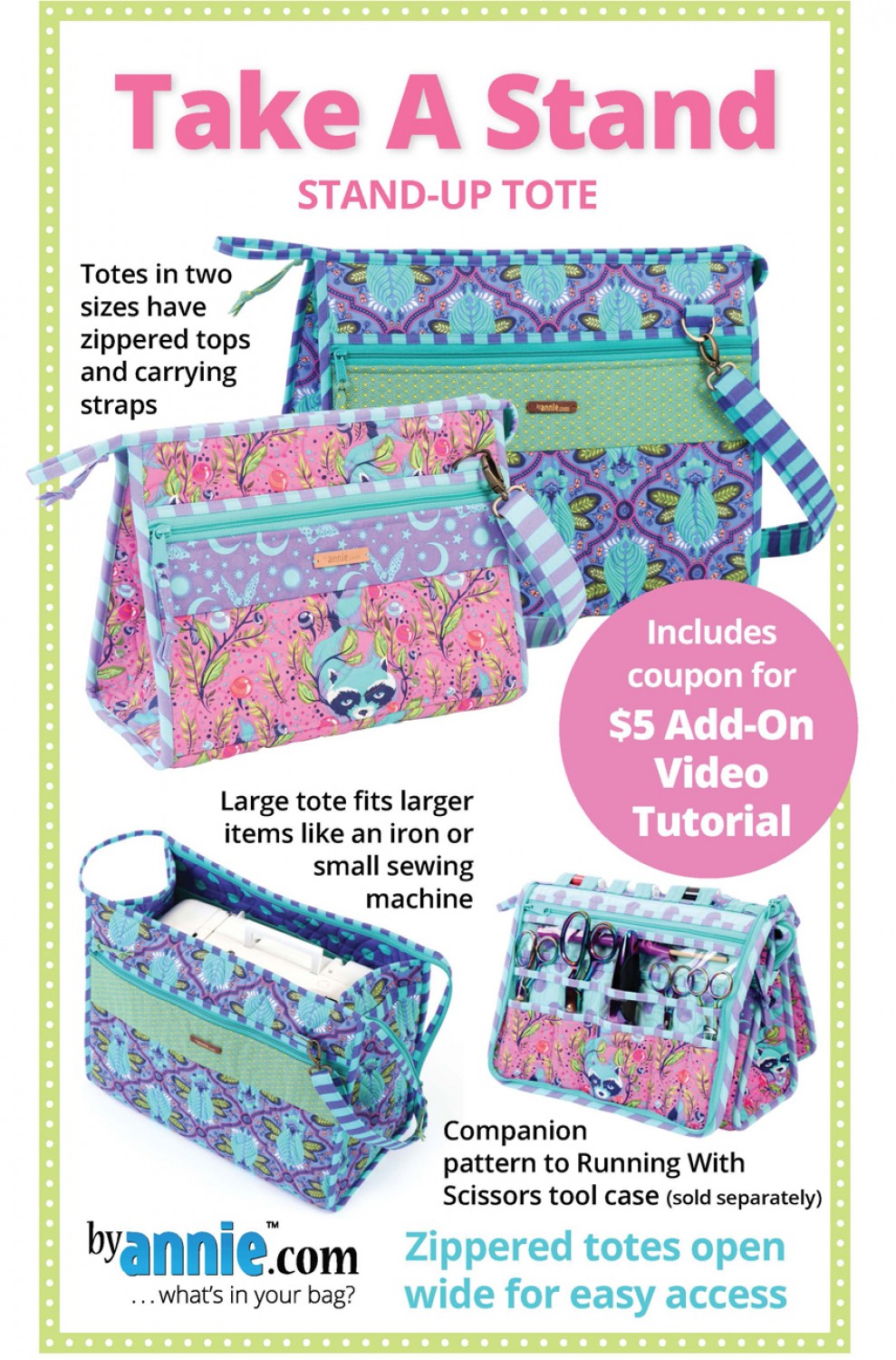 Take A Stand Stand-Up Tote Sewing Pattern by Annie Unrein for ByAnnie