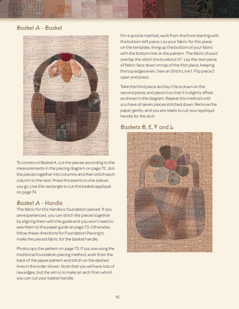 A Basketful Of Taupe Quilt Pattern Book by Kylie Irvine for Kansas City Star Quilts