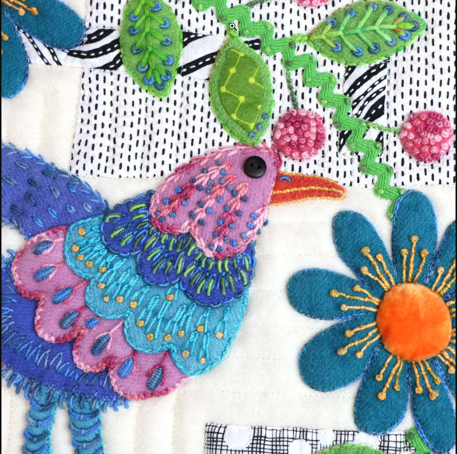 Of A Feather - Applique, Embroidery, and Quilt Pattern Book by Sue Spargo of Folk Art Quilts