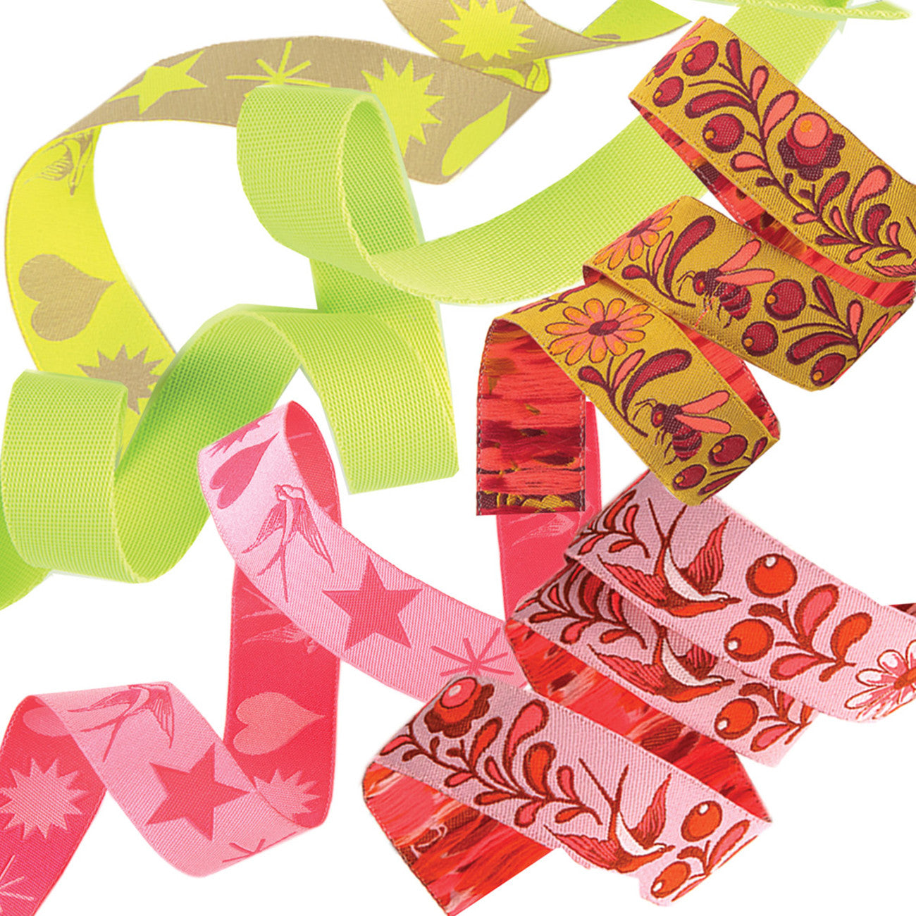 Everglow Fairy Flakes in Moonbeam Designer Ribbon Pack by Tula Pink for Renaissance Ribbons