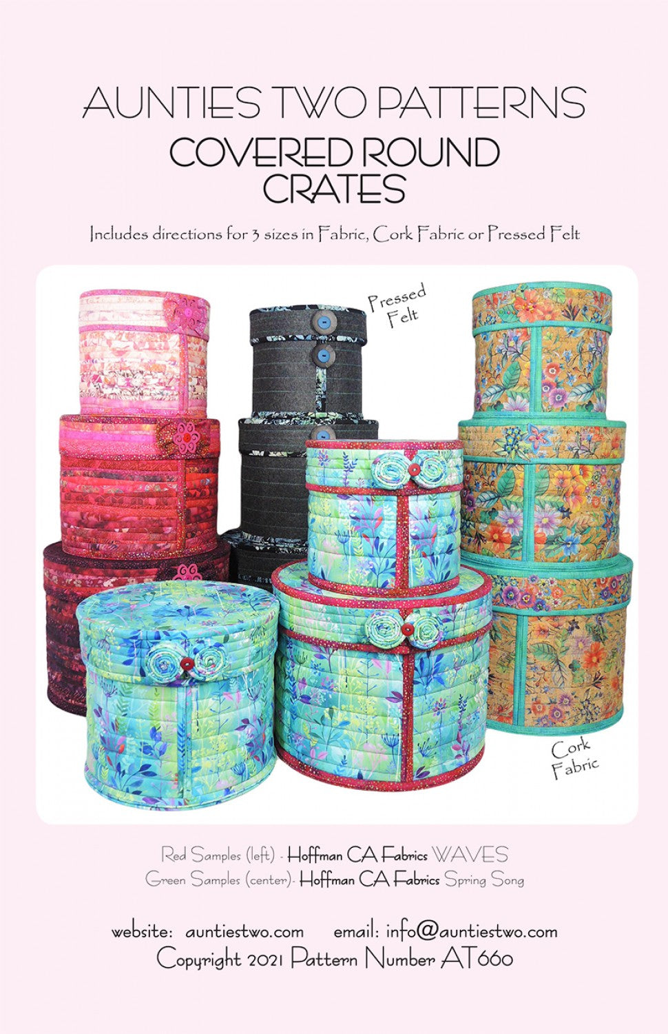Covered Round Crates Sewing Pattern from Aunties Two