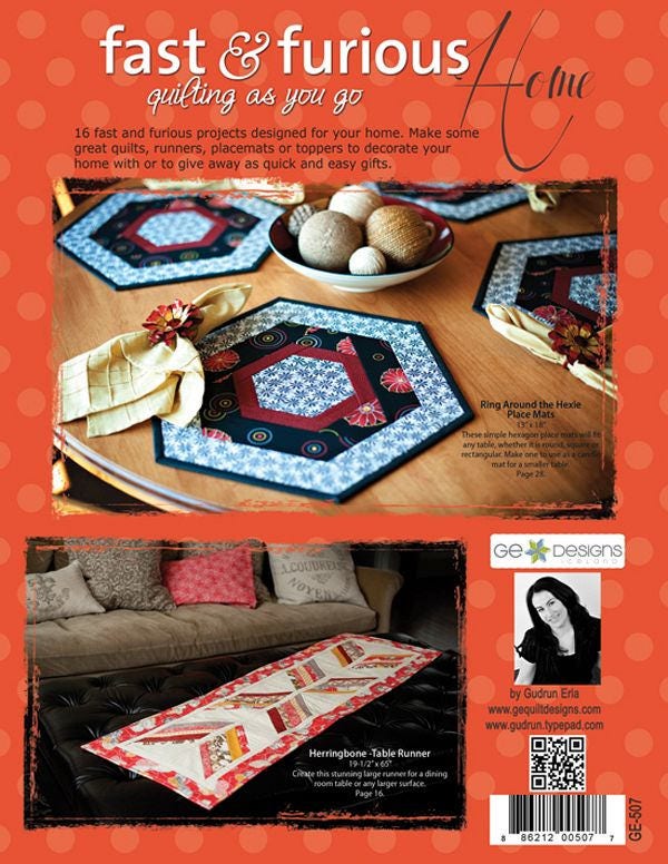 Fast and Furious Home Quilt Pattern Book by Gudrun Erla of G.E. Designs
