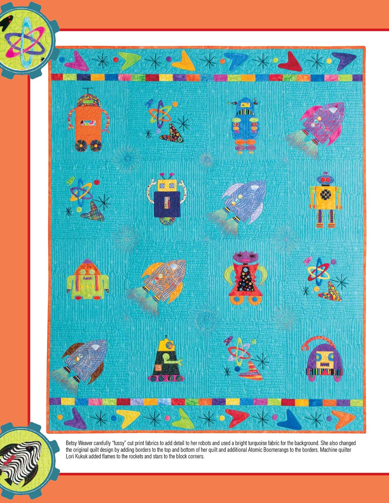 Robots In Space Quilt Pattern Book by Linda Frost for Kansas City Star Quilts