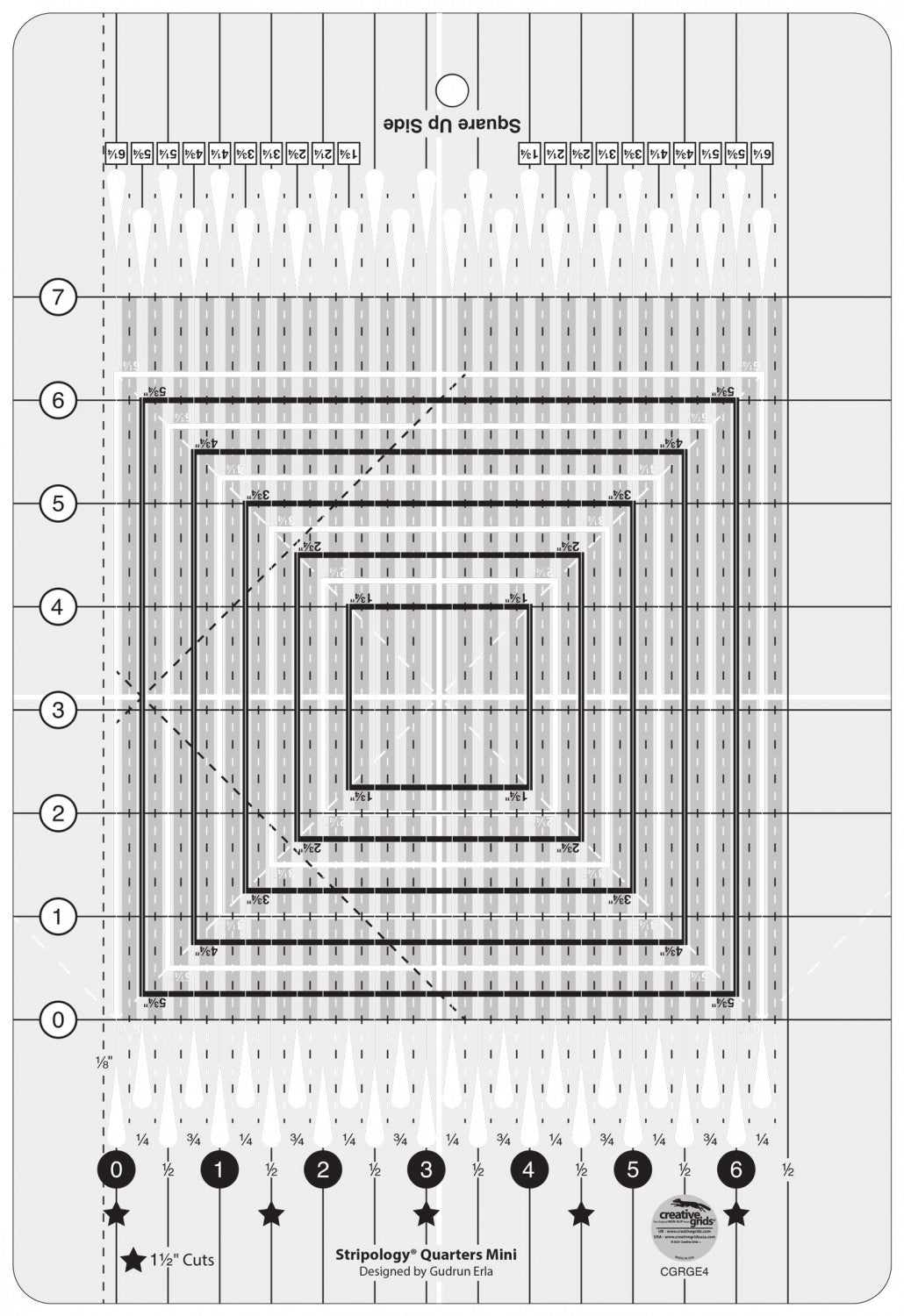 Creative Grids Stripology Mini Quilt Ruler - CGRGE3