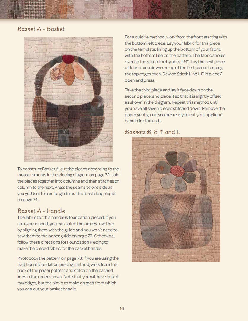 A Basketful Of Taupe Quilt Pattern Book by Kylie Irvine for Kansas City Star Quilts