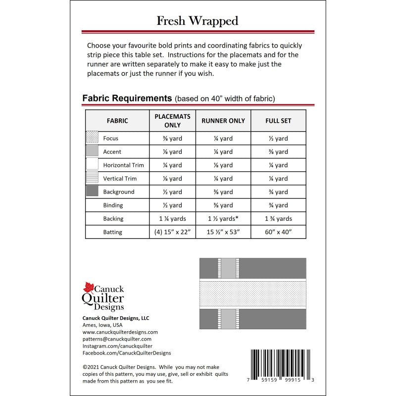 Fresh Wrapped Quilt Pattern by Joanne Kerton for Canuck Quilter Designs