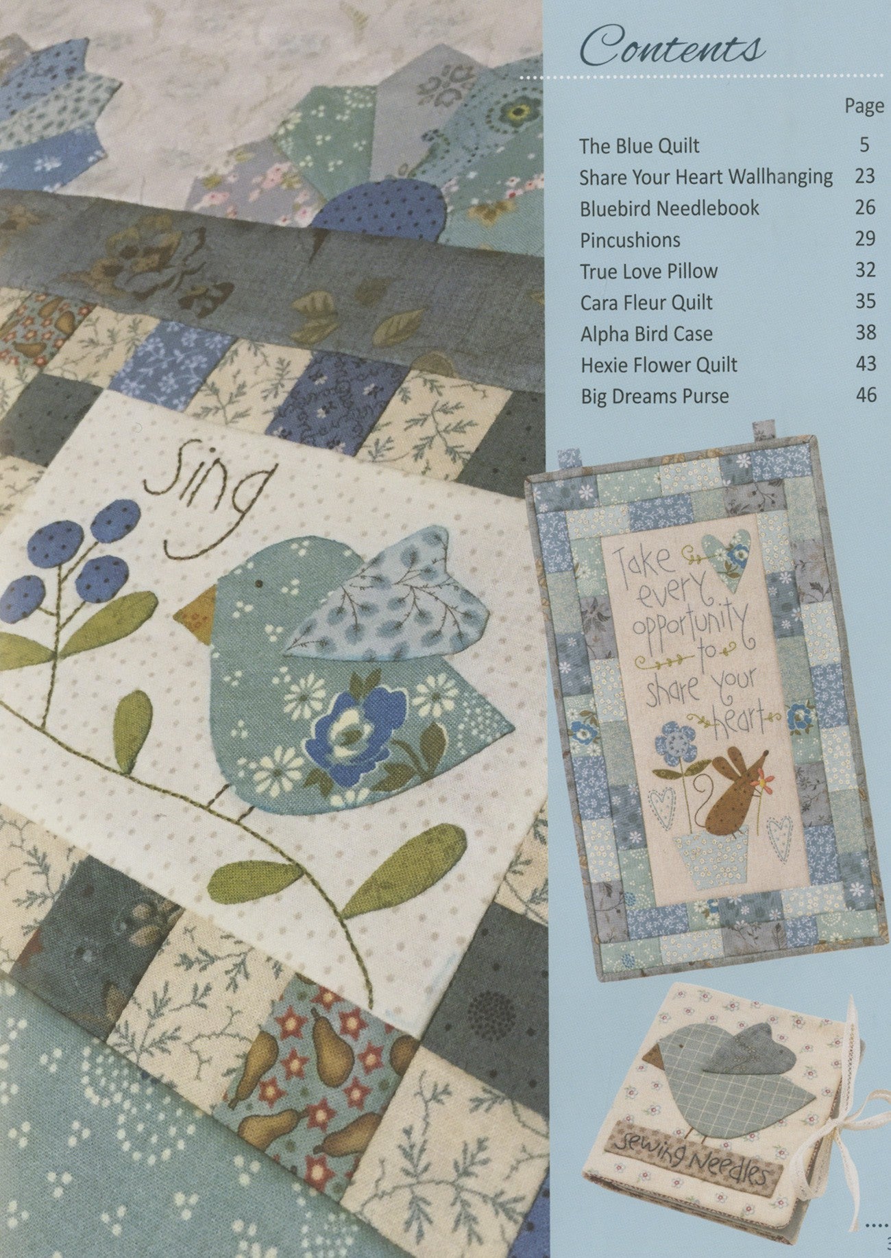 Make It Blue Quilt Pattern Book by Natalie Bird for The Birdhouse Patchwork Designs