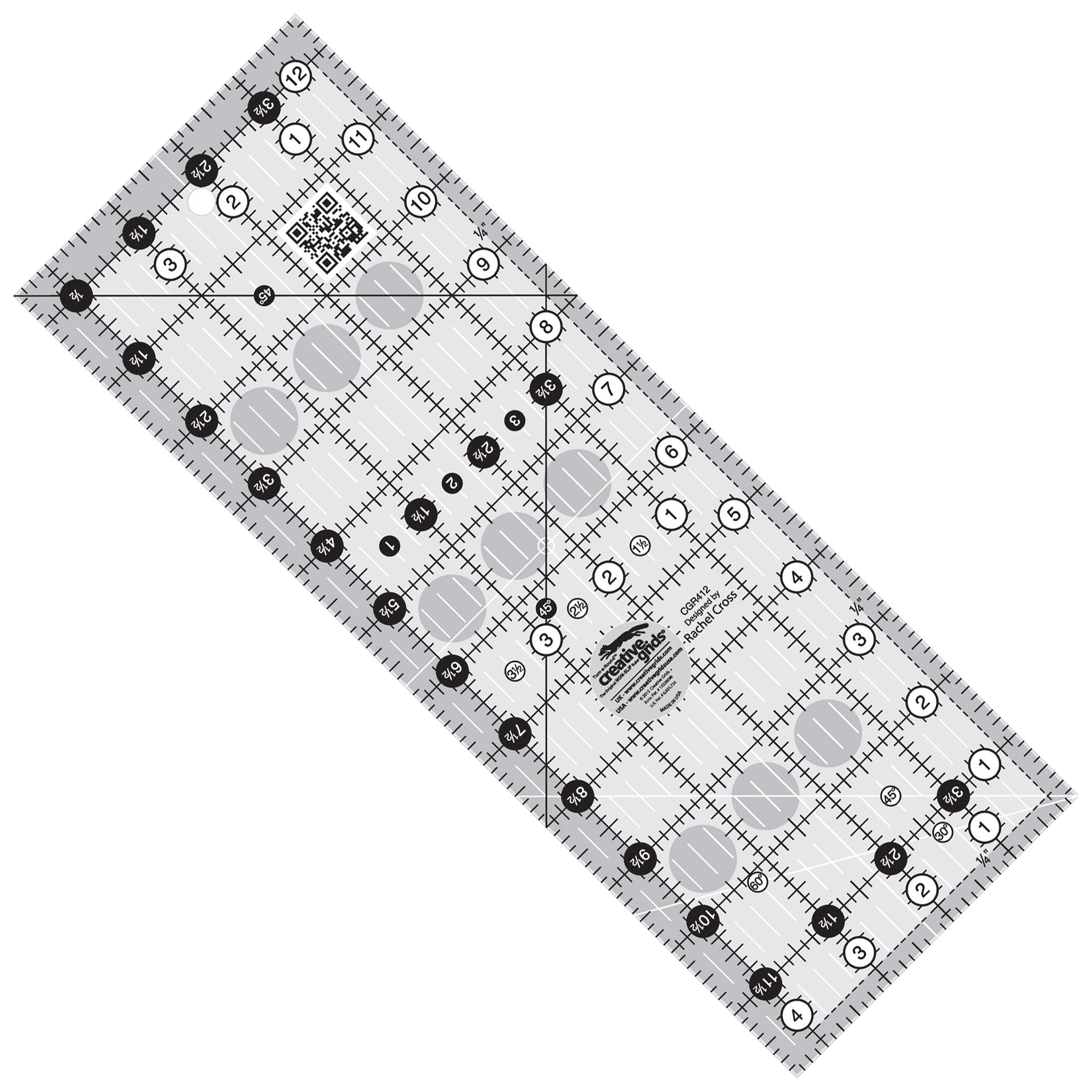 Creative Grids 4-1/2-Inch X 12-1/2-Inch Rectangular Quilt Ruler