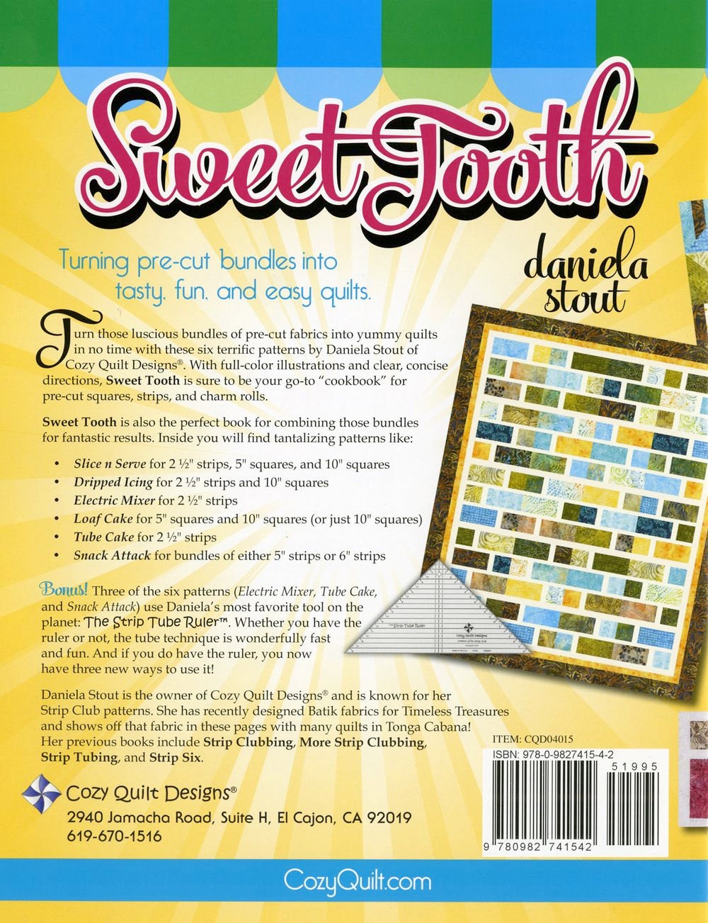 Sweet Tooth Quilt Pattern book by Daniela Stout of Cozy Quilt Designs