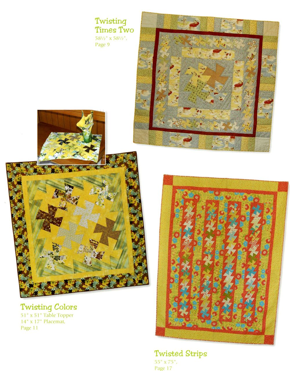 Let's Twist Again Quilt Pattern Book by Marsha Bergren for Twister Sisters