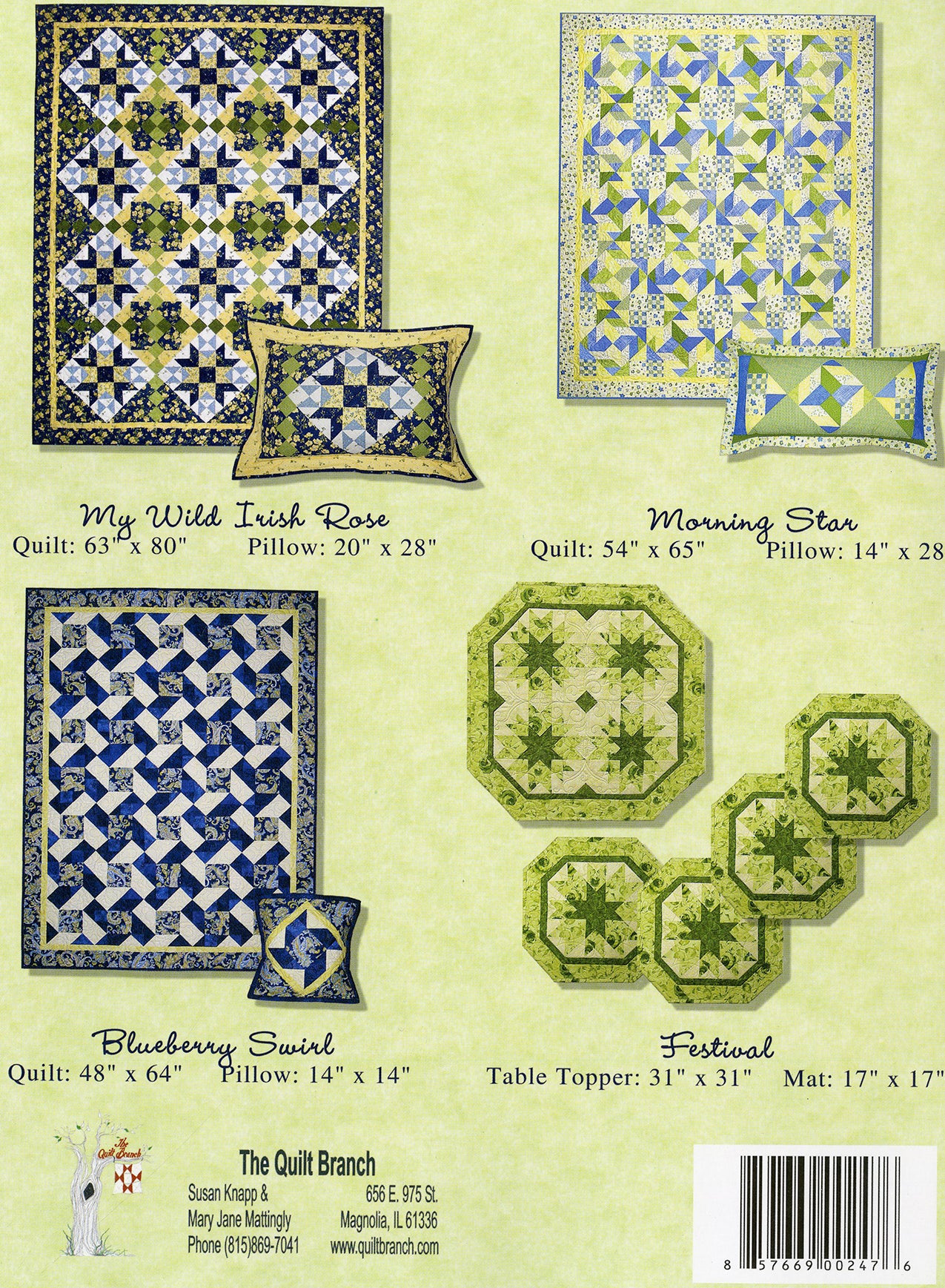 Cottage Creations Quilt Pattern Book by Susan Knapp of The Quilt Branch