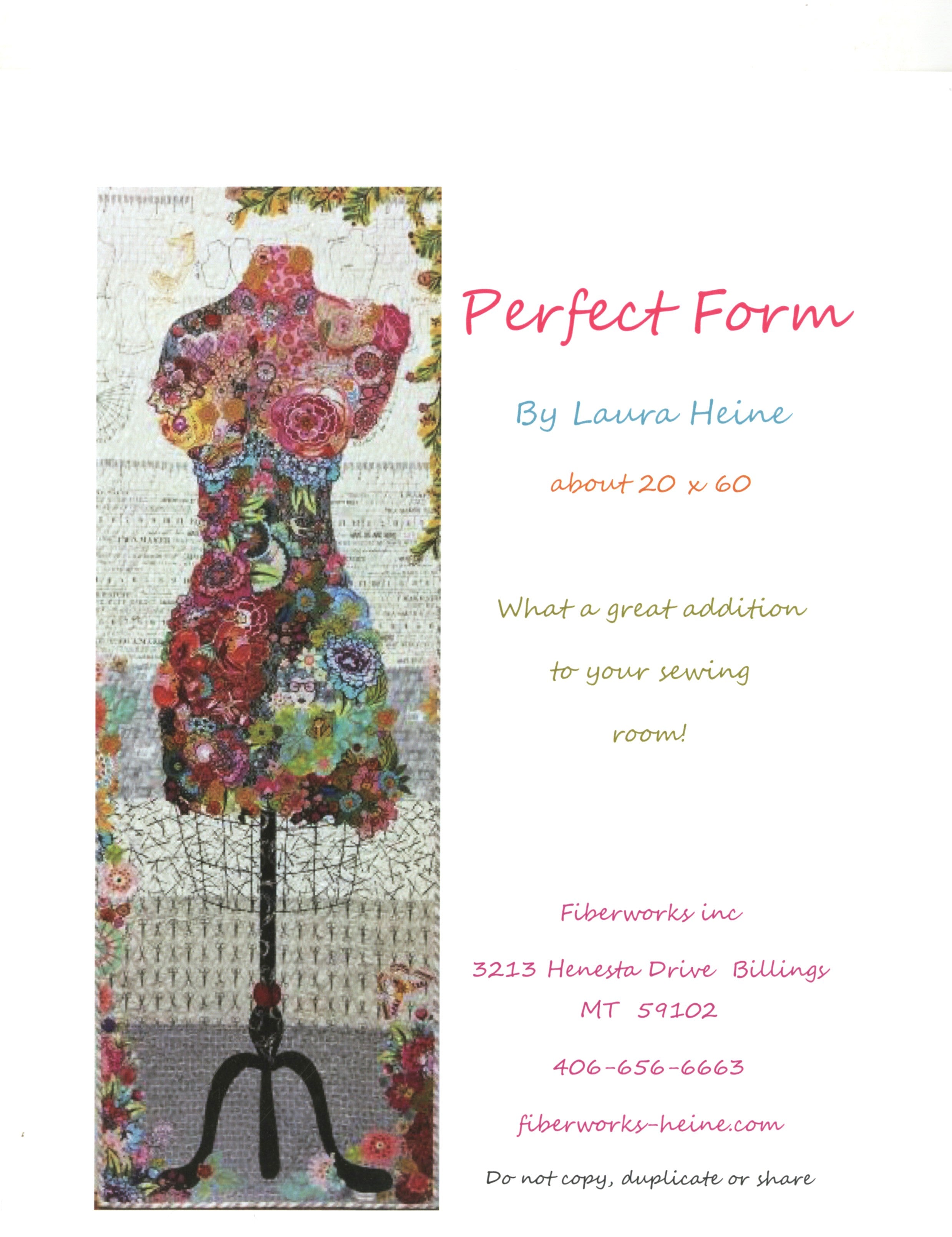 Perfect Form Fused Fabric Collage Quilt Pattern by Laura Heine of Fiberworks