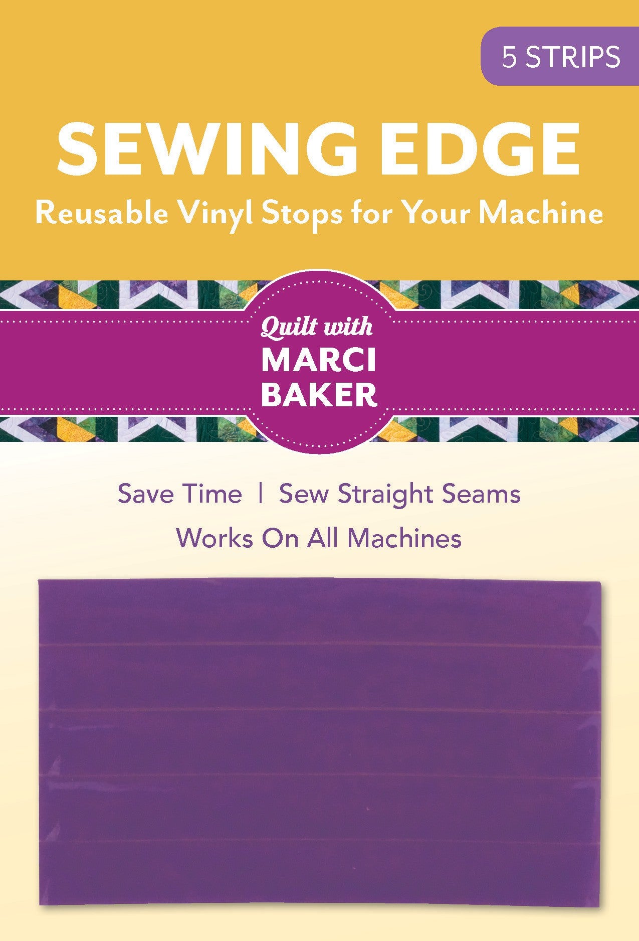 Sewing Edge Reusable Vinyl Stops For Your Machine, 5 Strips from Quilt with Marci Baker