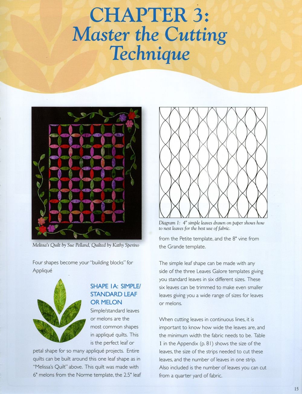 Rotary Cut Applique Using Leaves Galore Quilt Templates Quilt Book by Sue Pelland - Dings & Dents