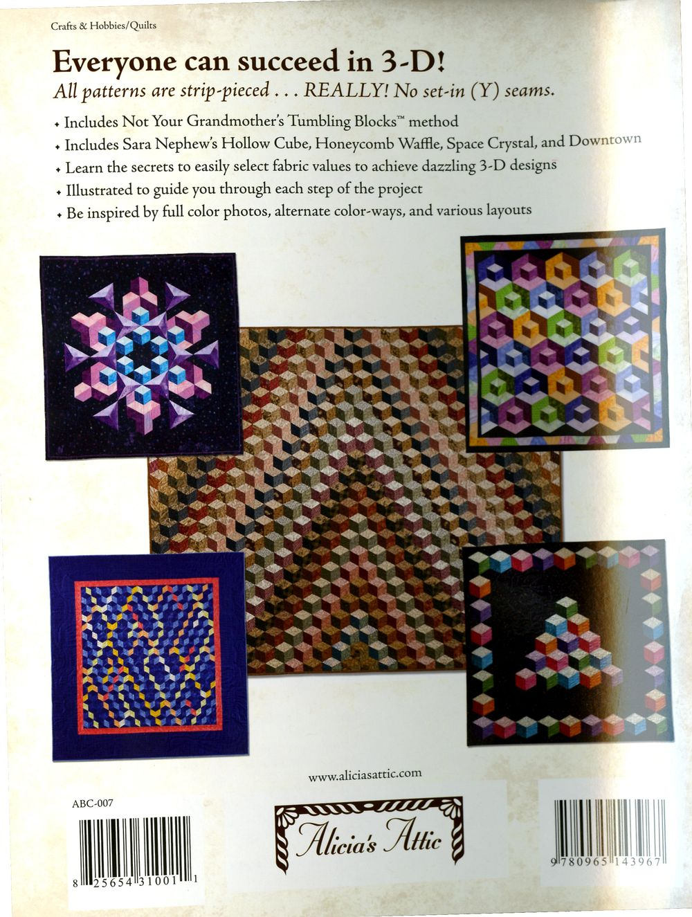 Abc 3-D Tumbling Blocks and More Quilt Pattern Book by Marci Baker for C&T Publishing