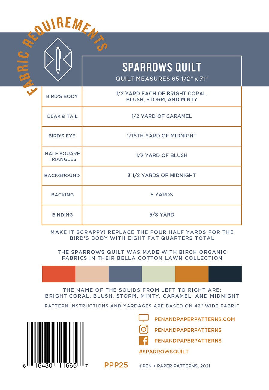 Sparrows Quilt Pattern by Lindsey Neill of Pen & Paper Patterns