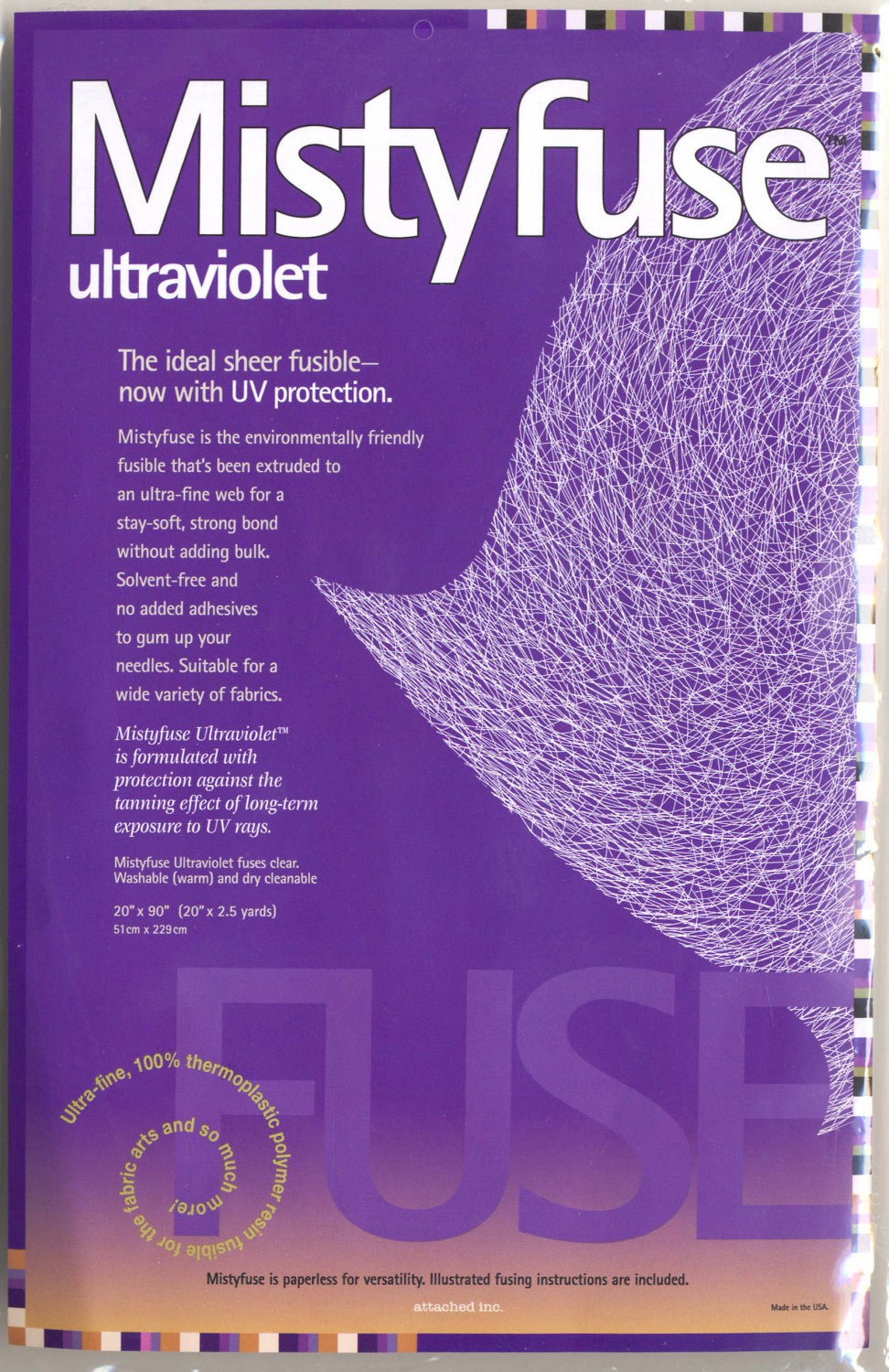 Mistyfuse Ultraviolet Sheer Fusible Webbing 20-Inch X 90-Inch