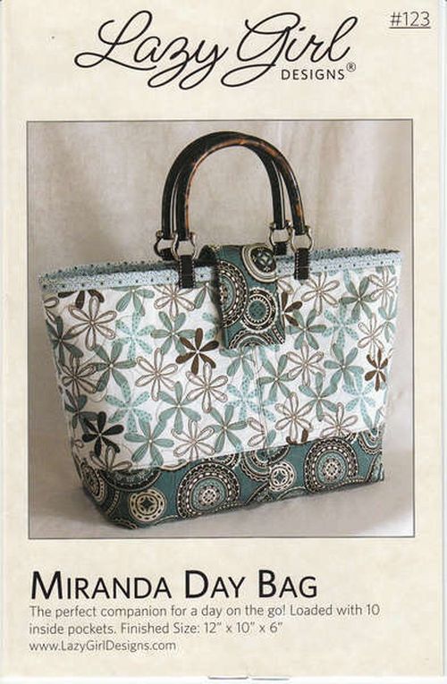 Miranda Day Bag Sewing Pattern by Joan Hawley of Lazy Girl Designs
