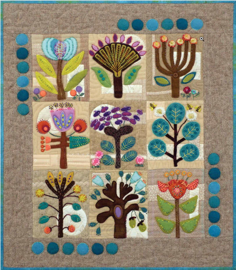 Rooted - Applique, Embroidery, and Quilt Pattern Book by Sue Spargo of Folk Art Quilts