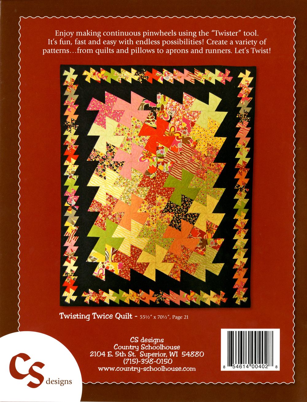 Let's Twist Quilt Pattern Book by Marsha Bergren for Twister Sisters