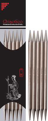 ChiaoGoo Stainless Steel Double Point Knitting Needles, 8 Inch (2 cm) Sizes US- to US-11