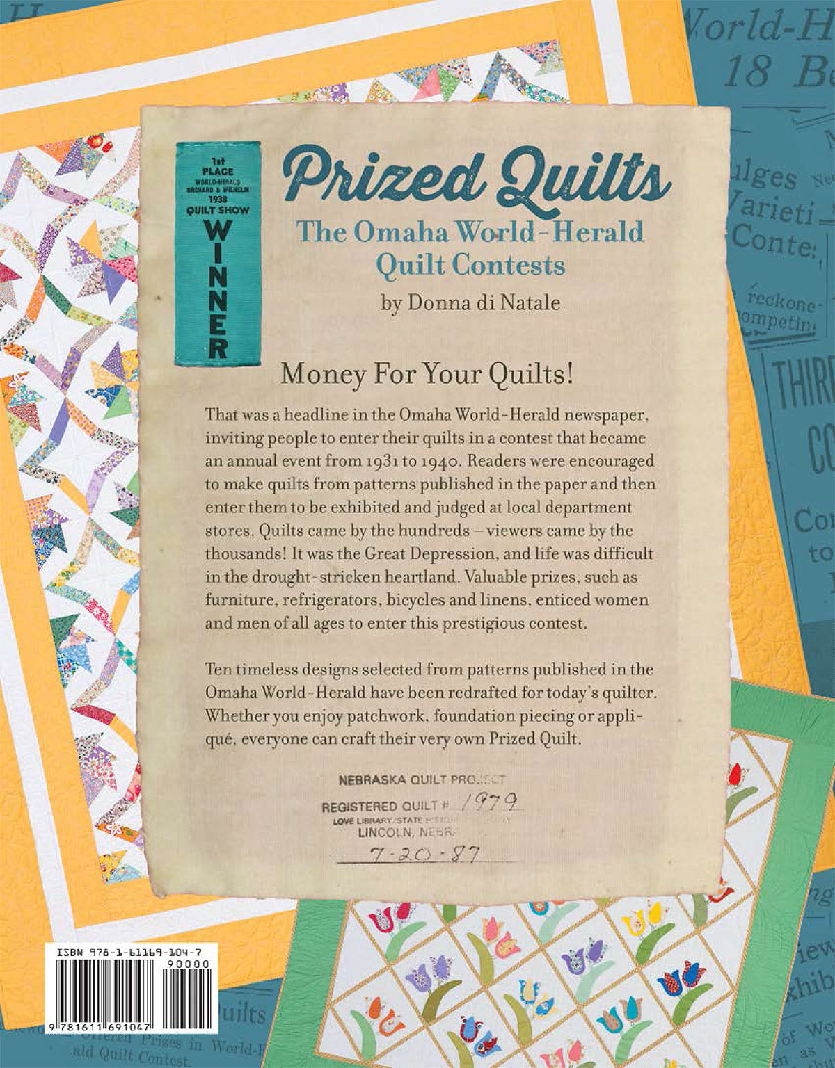 Prized Quilts Quilt Pattern Book by Donna Di Natale for Kansas City Star Quilts