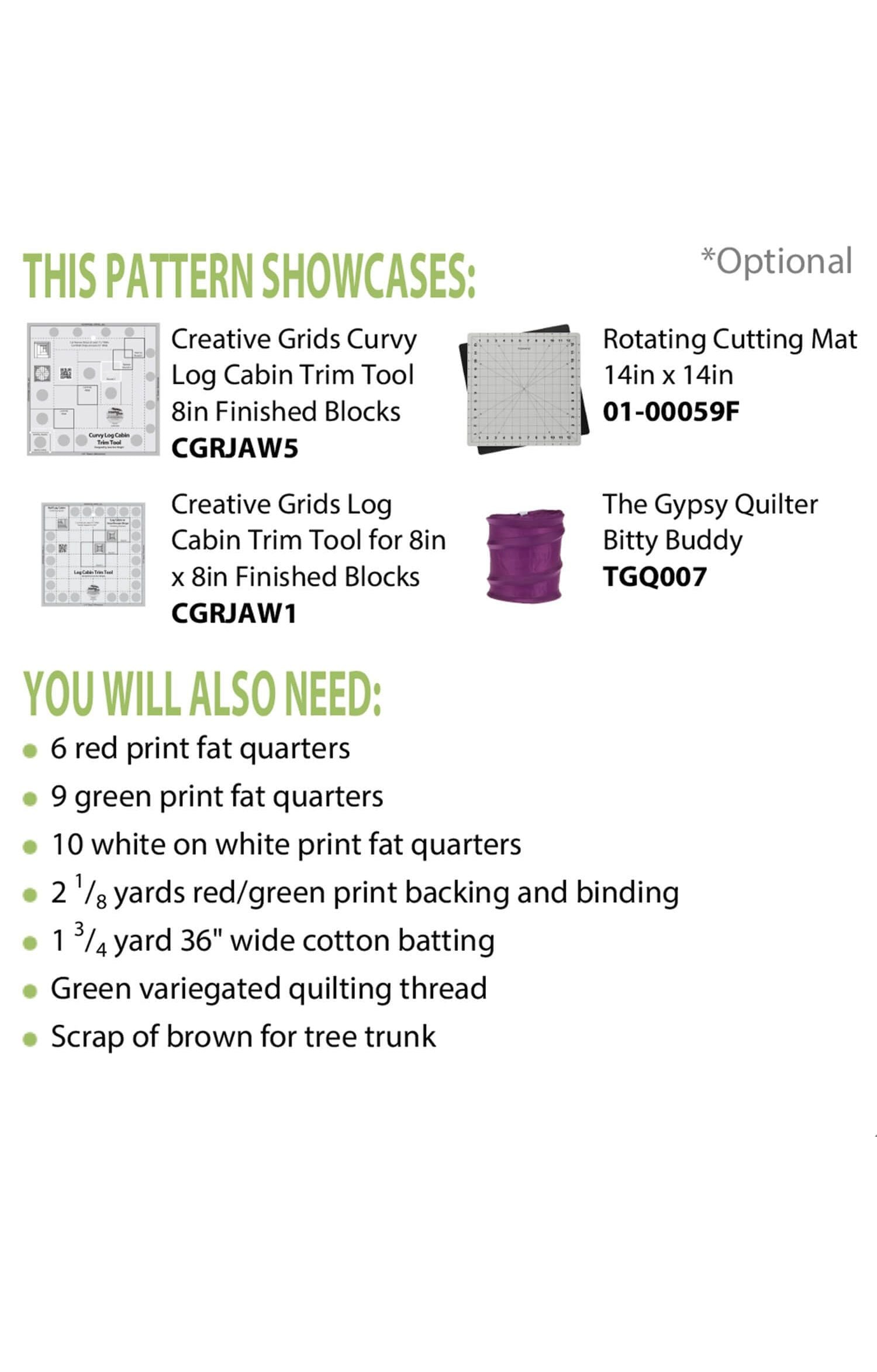 Trim The Tree Quilt Pattern by Jean Ann Wright for Cut Loose Press