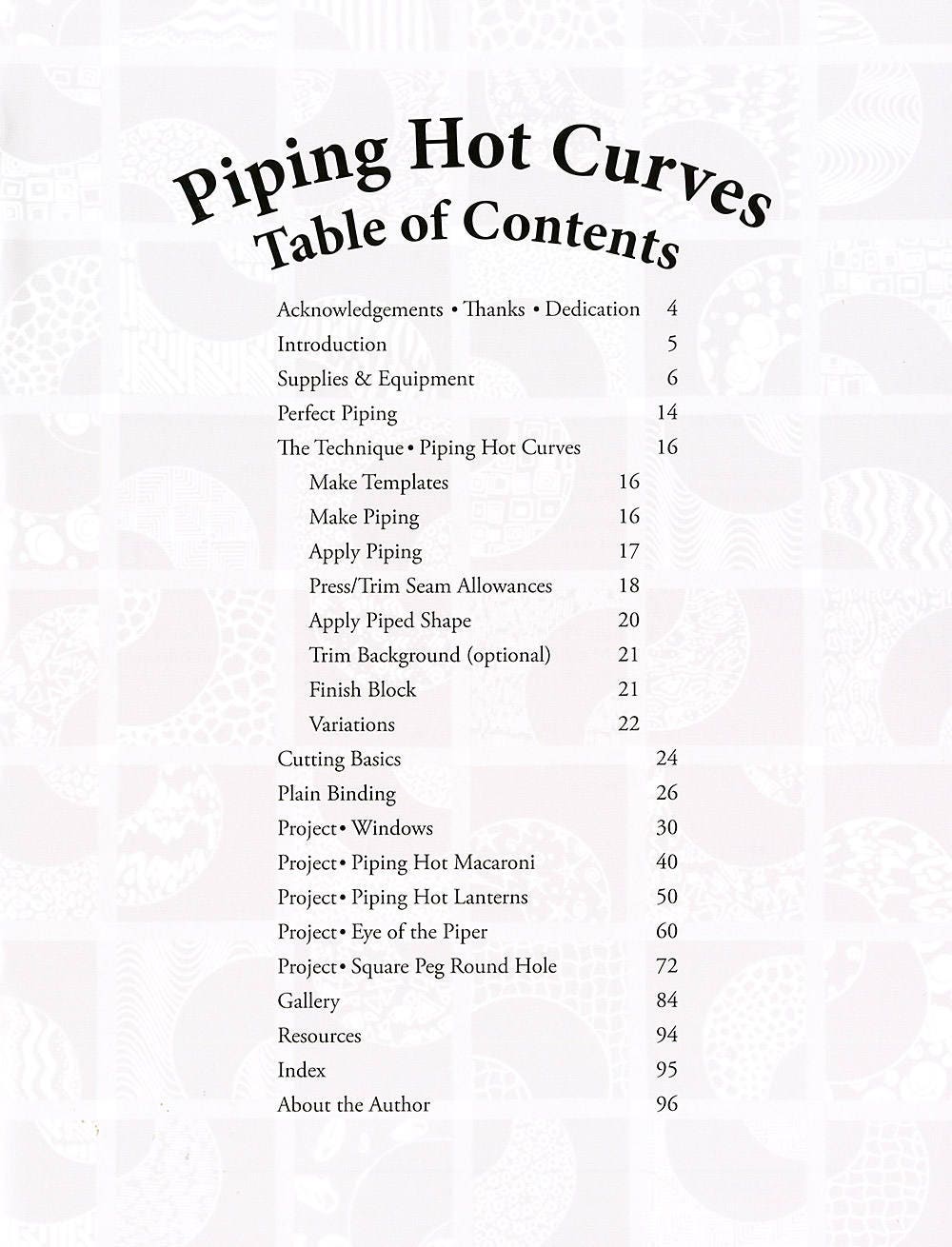 Piping Hot Curves Quilt Pattern Book by Susan K Cleveland of Pieces Be With You