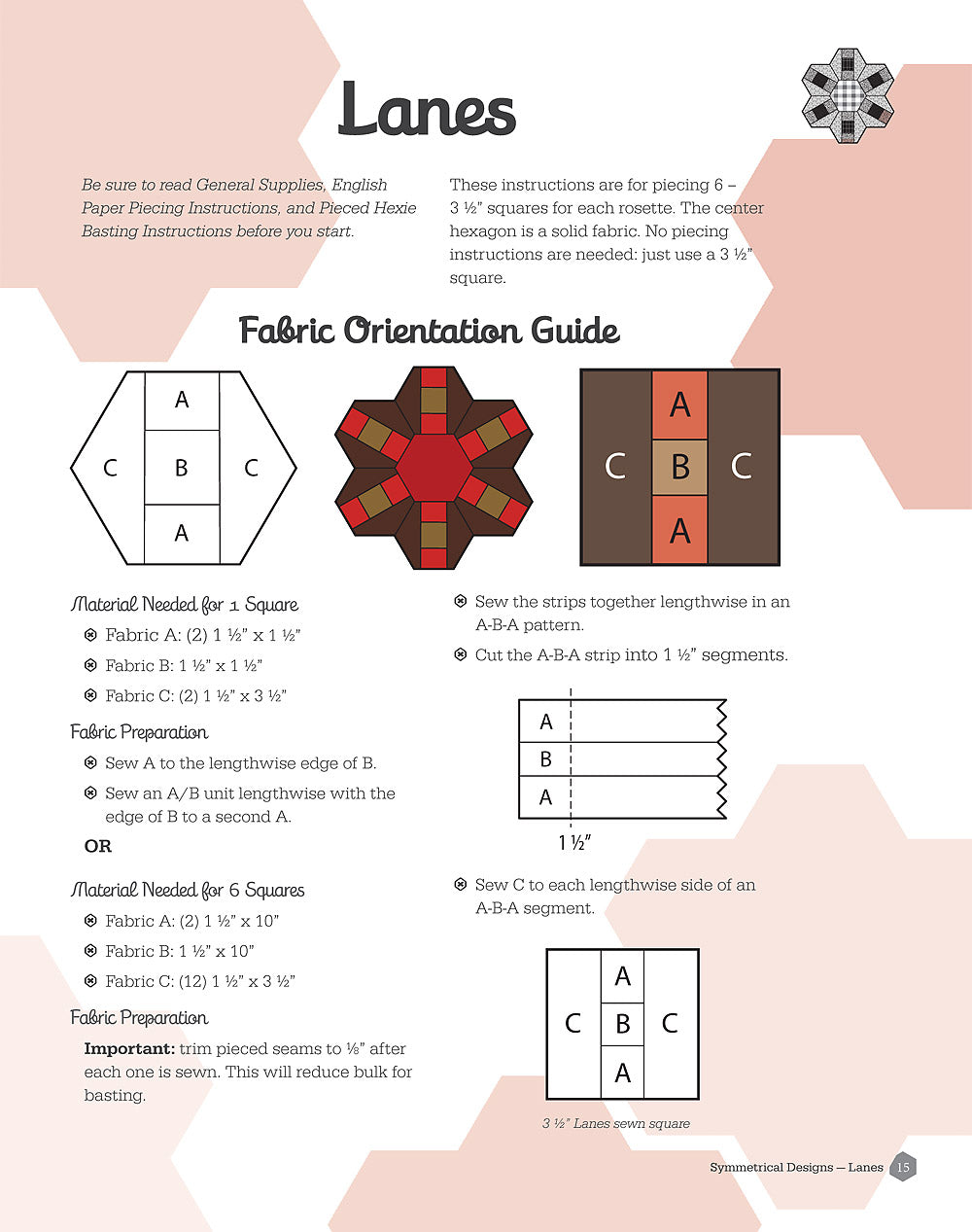 Pieced Hexies Deux Quilt Pattern Book by Mickey Depre for Kansas City Star Quilts