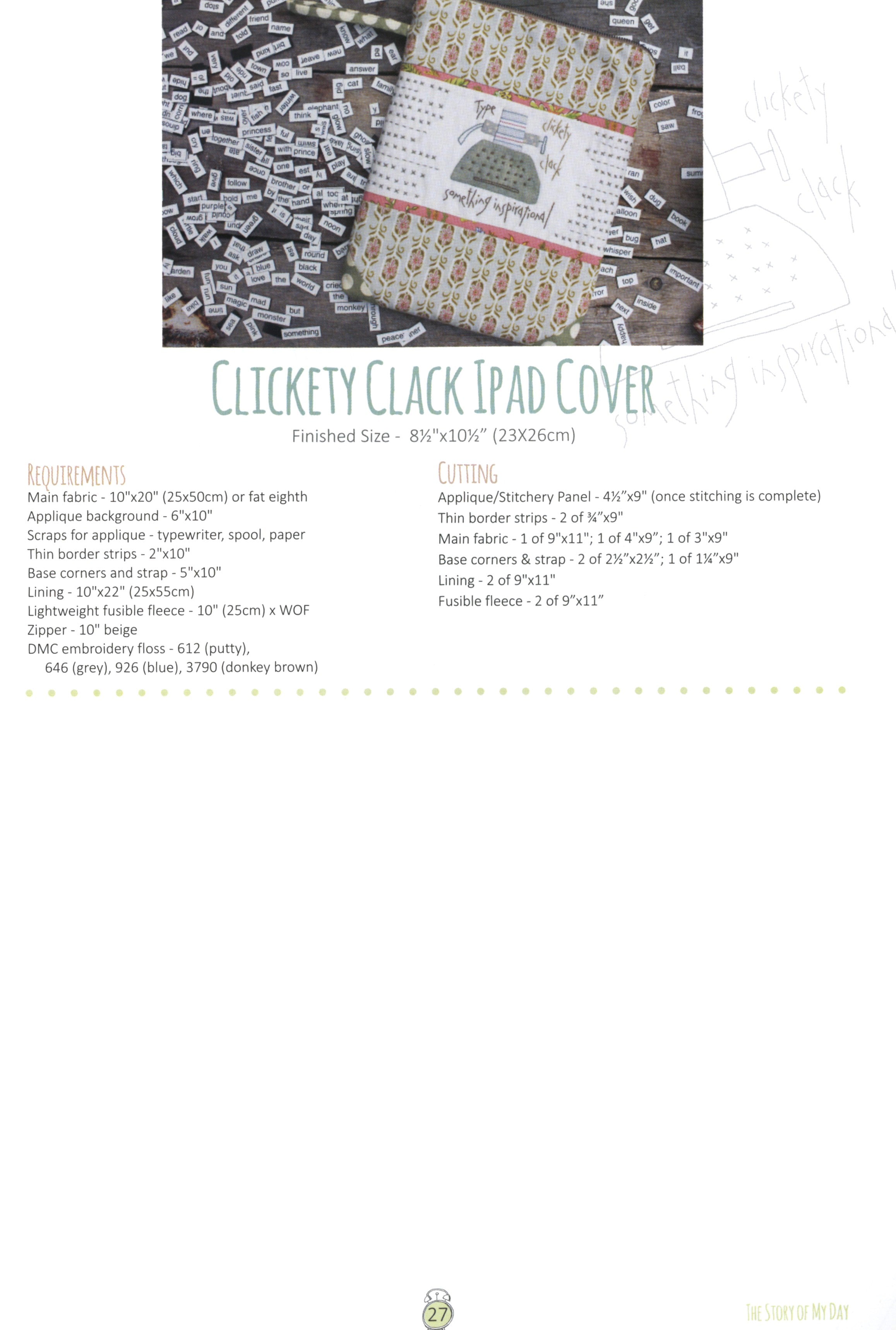 The Story of My Day Quilt Pattern Book by Anni Downs of Hatched and Patched