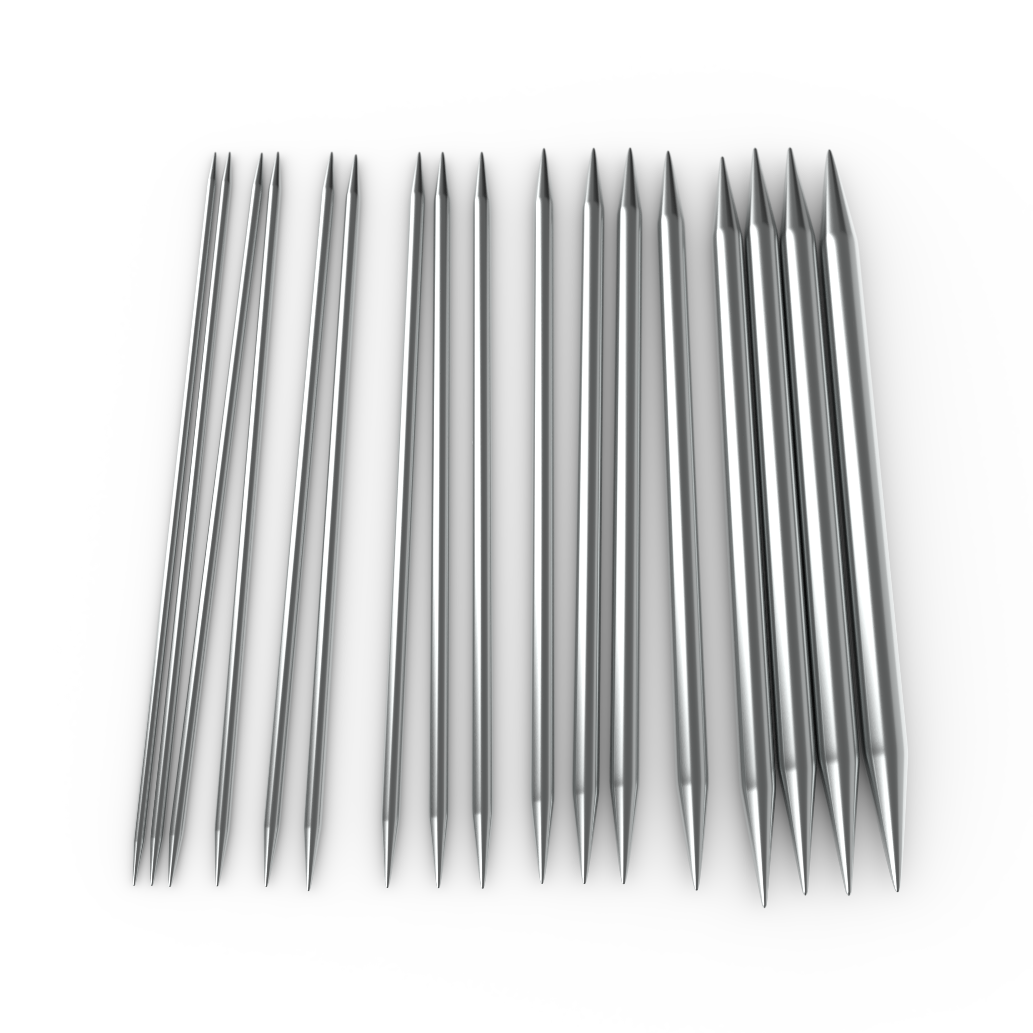 ChiaoGoo Stainless Steel Double Point Knitting Needles, 8 Inch (2 cm) Sizes US- to US-11
