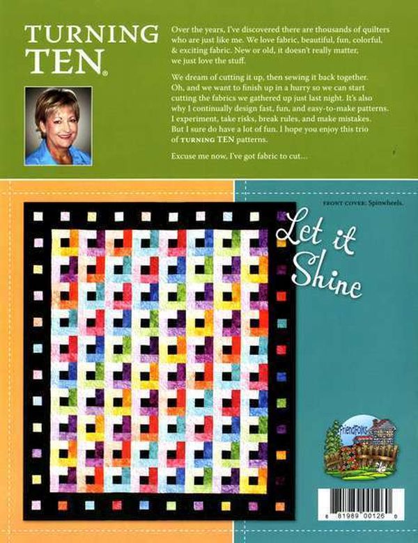 Turning Ten Let It Shine Quilt Pattern Book by Tricia Cribbs of Friendfolks - Dings & Dents