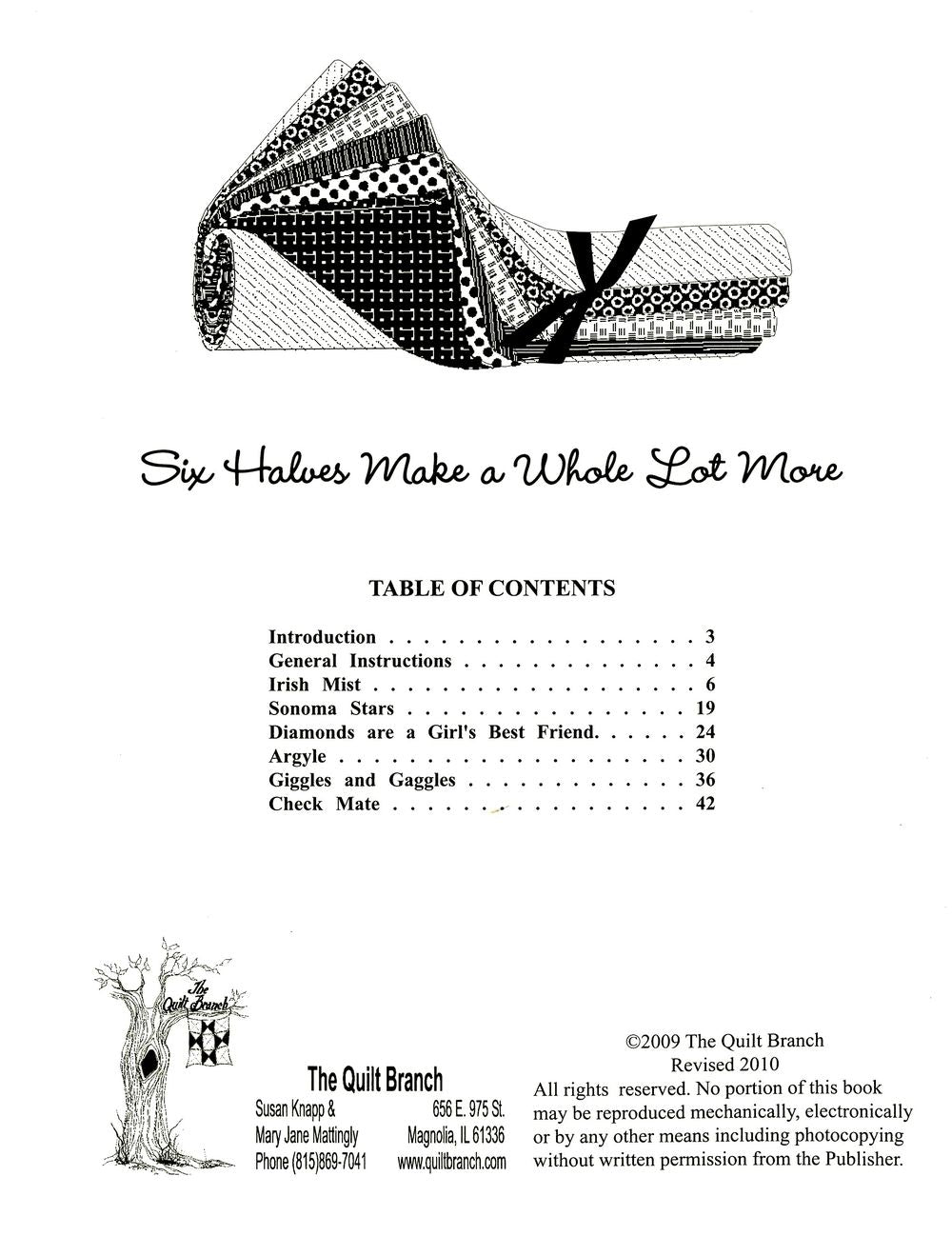 Six Halves Make A Whole Lot More Quilt Pattern Book by Susan Knapp of The Quilt Branch - Dings & Dents