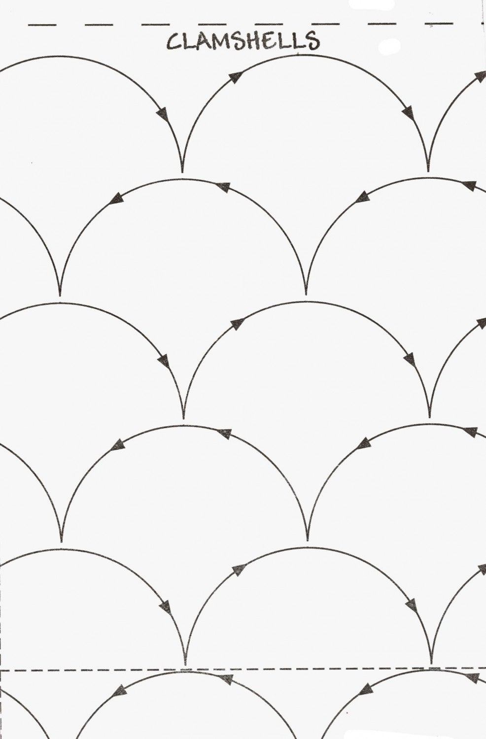 Quilt Pattern On A Roll Stipples Made Easy Large Clamshells 307 9 1/2 Inches x 26 Feet