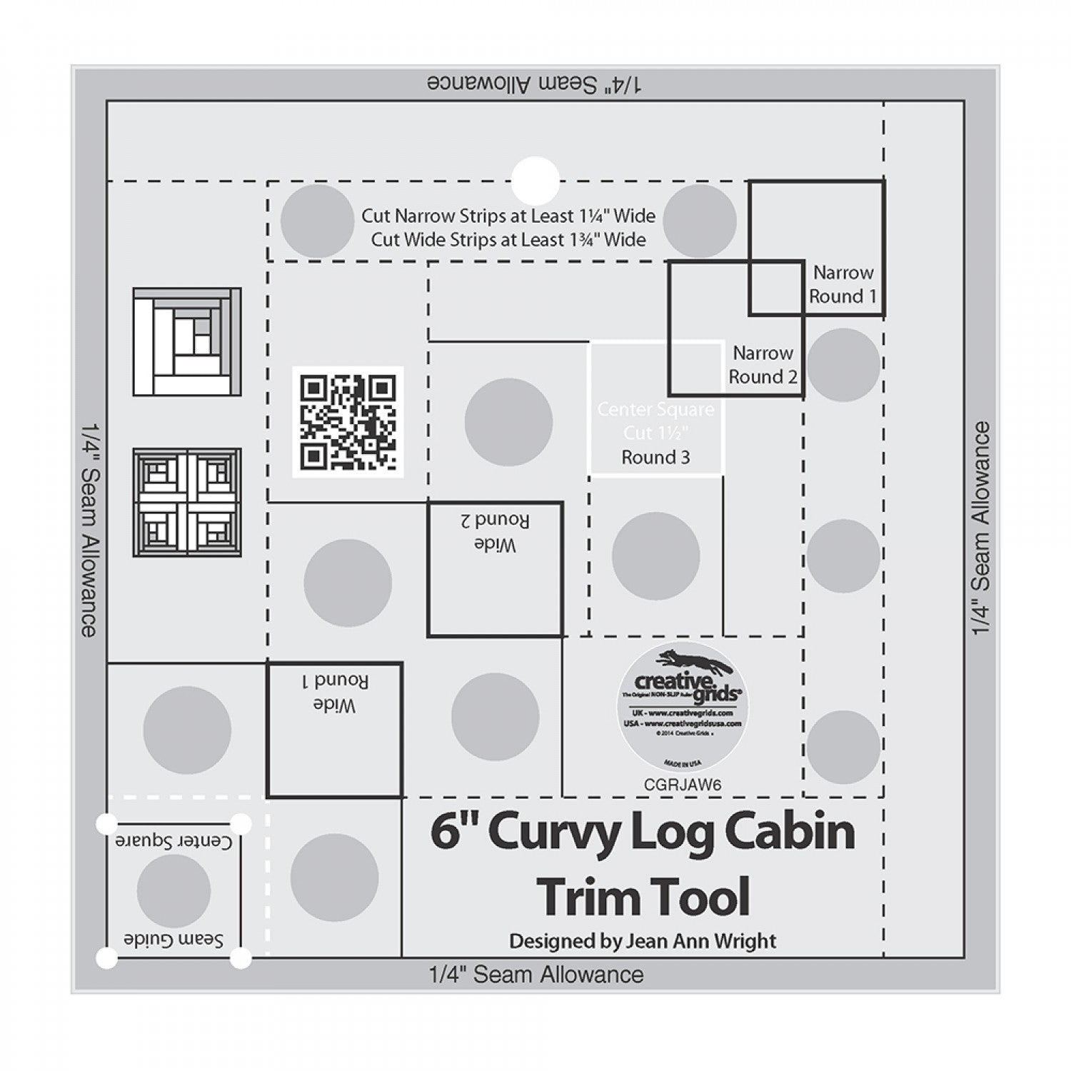 Creative Grids 6-Inch Finished Curvy Log Cabin Trim Tool